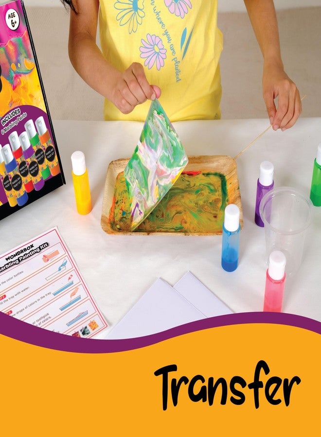 WONDRBOX Marbling Painting Kit, Water Marbling Kit for Kids, Art & Craft Kits, Supplies, DIY Creative Activity, Gifts for Girls & Boys Ages 6, 7, 8, 9, 10, 11, 12, Multicolor - Image 5